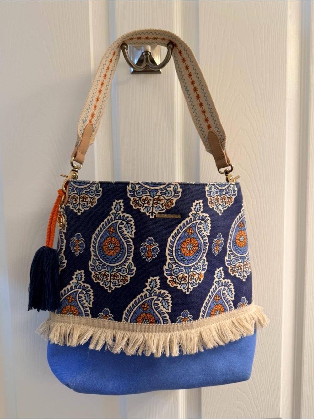 Spartina 449 Daufuskie Island Paisley Print w/Fringe Canvas Bag